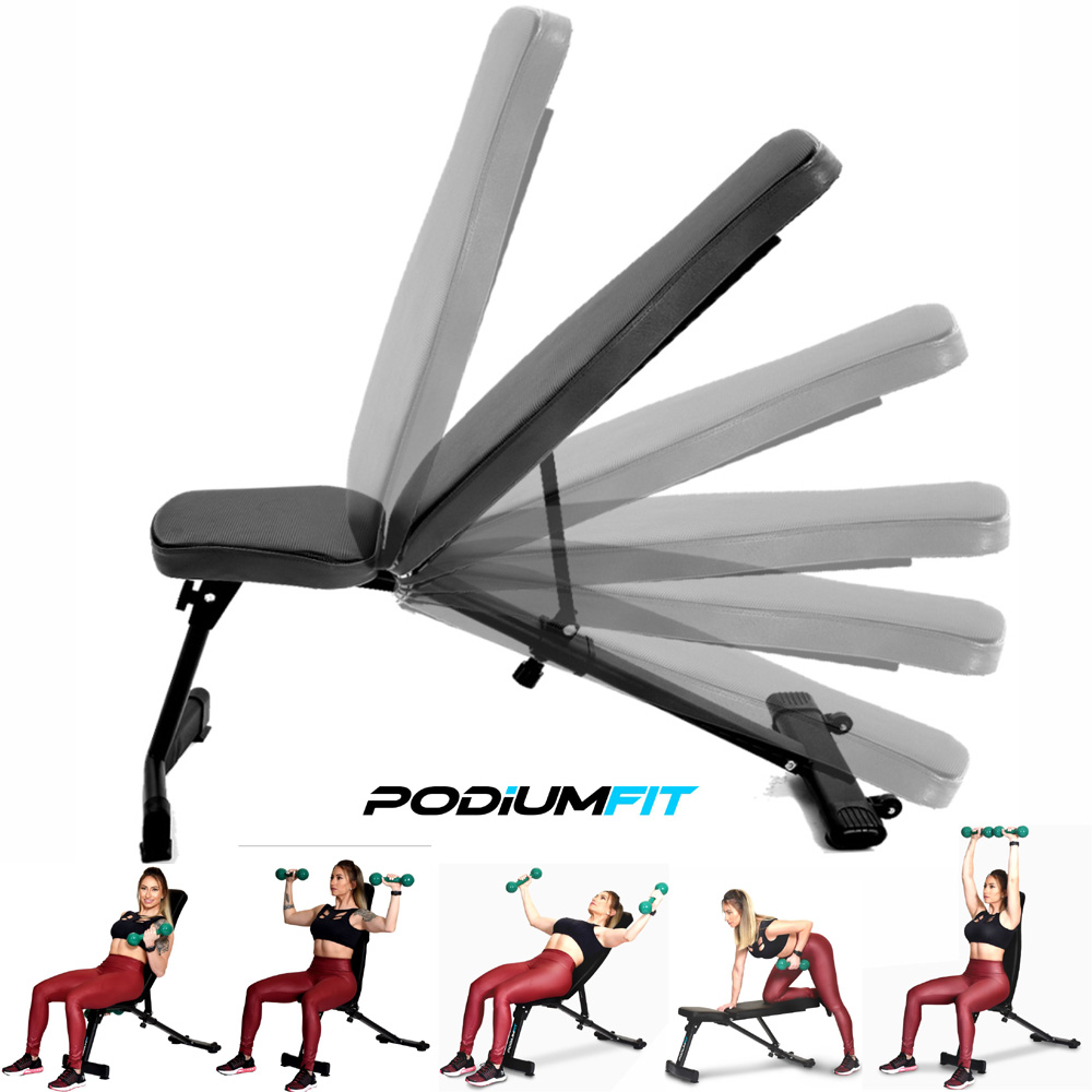 Banco Musculação Academia Multi-Regulavel Podiumfit D100 6 posições - Suporta 170kg