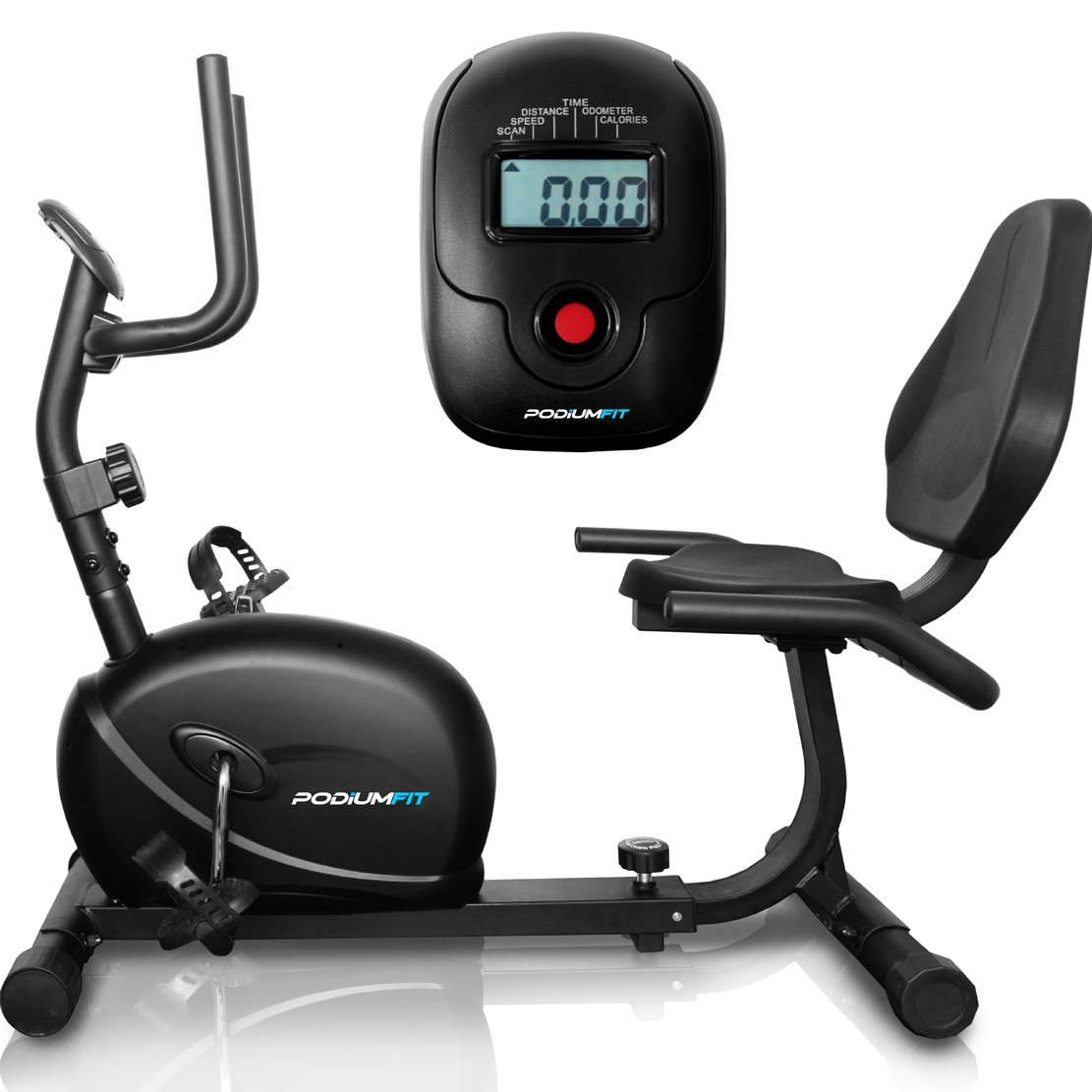 Bicicleta Ergométrica Horizontal PodiumFit H100 - Magnética - 8cargas