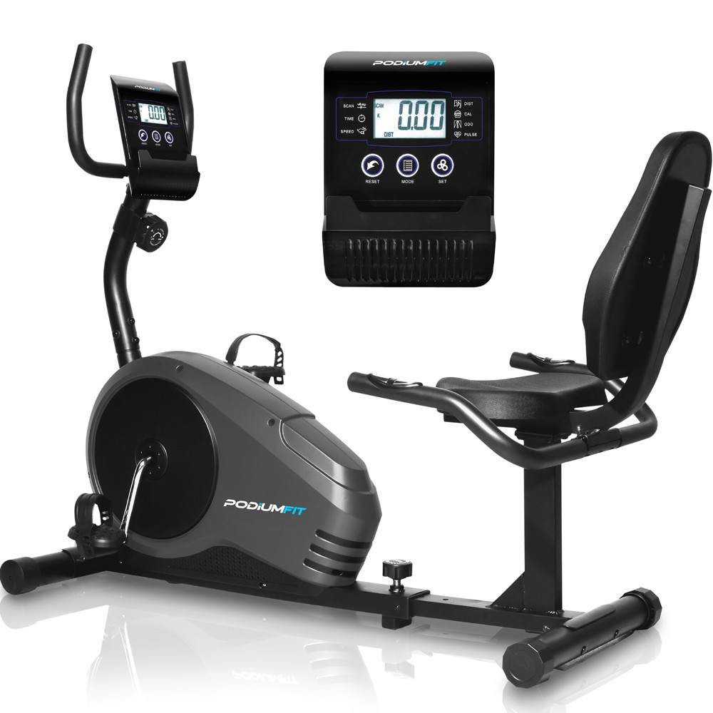 Bicicleta Ergométrica Horizontal PodiumFit H300 - Magnética - 8cargas