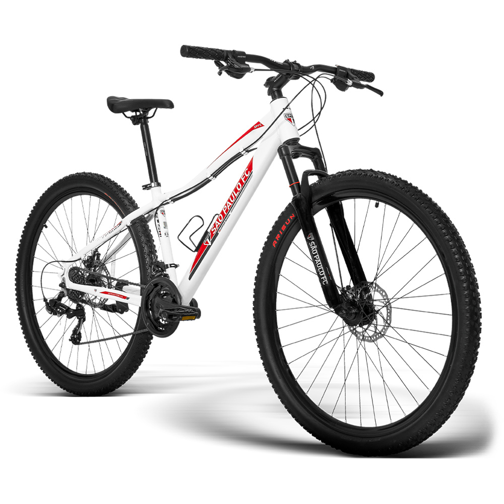 Bicicleta Feminina Oficial GTS M1 do São Paulo futebol Clube Aro 29 Freio a Disco Câmbio Shimano 21 Marchas e Amortecedor | GTS M1 São Paulo Feminina