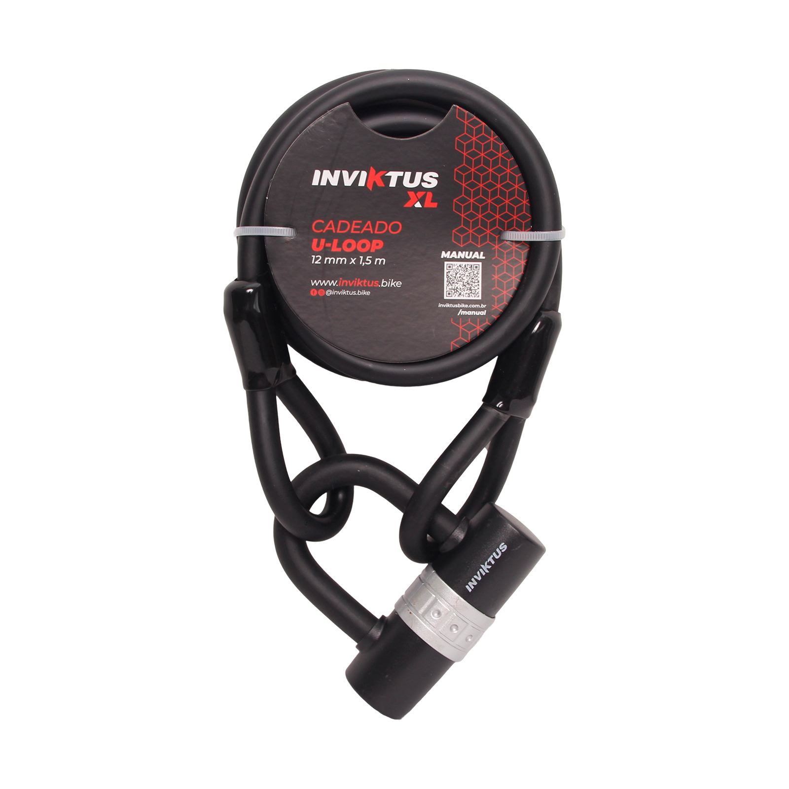 Cadeado Inviktus U-Loop 120 x 1500 mm com Chave