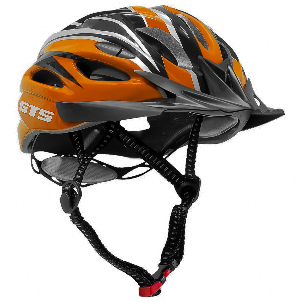 Capacete ciclismo GTS MTB FJI-44 Laranja Brilhante com Led