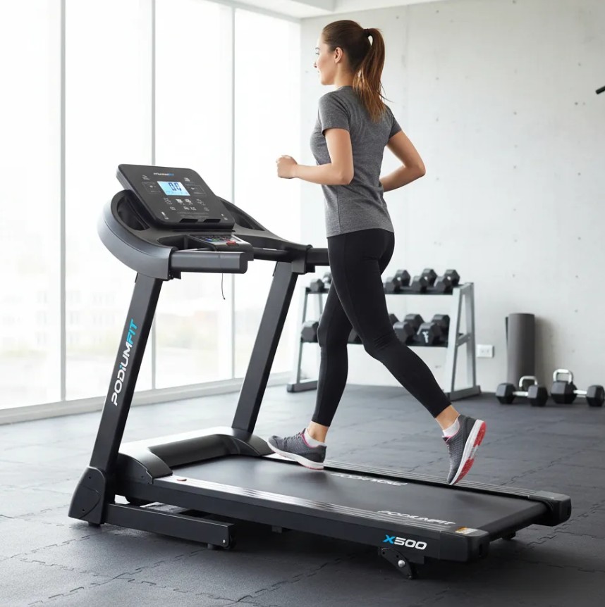 Esteira Eletrica Podiumfit X500 - Silenciosa - Dobrável - 14 km/h - 2.5 HPM