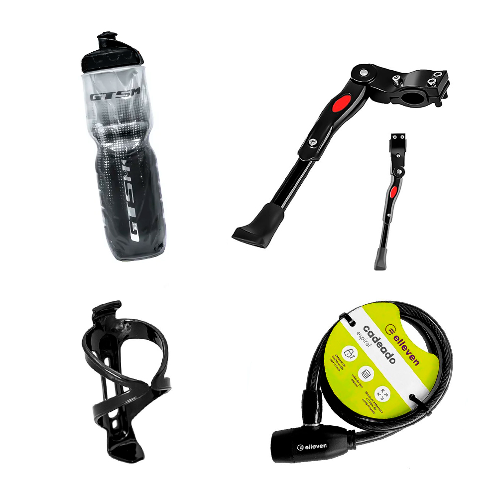 Kit Acessórios GTSM1 - Squeeze 710ml, Suporte, Descanso e Cadeado