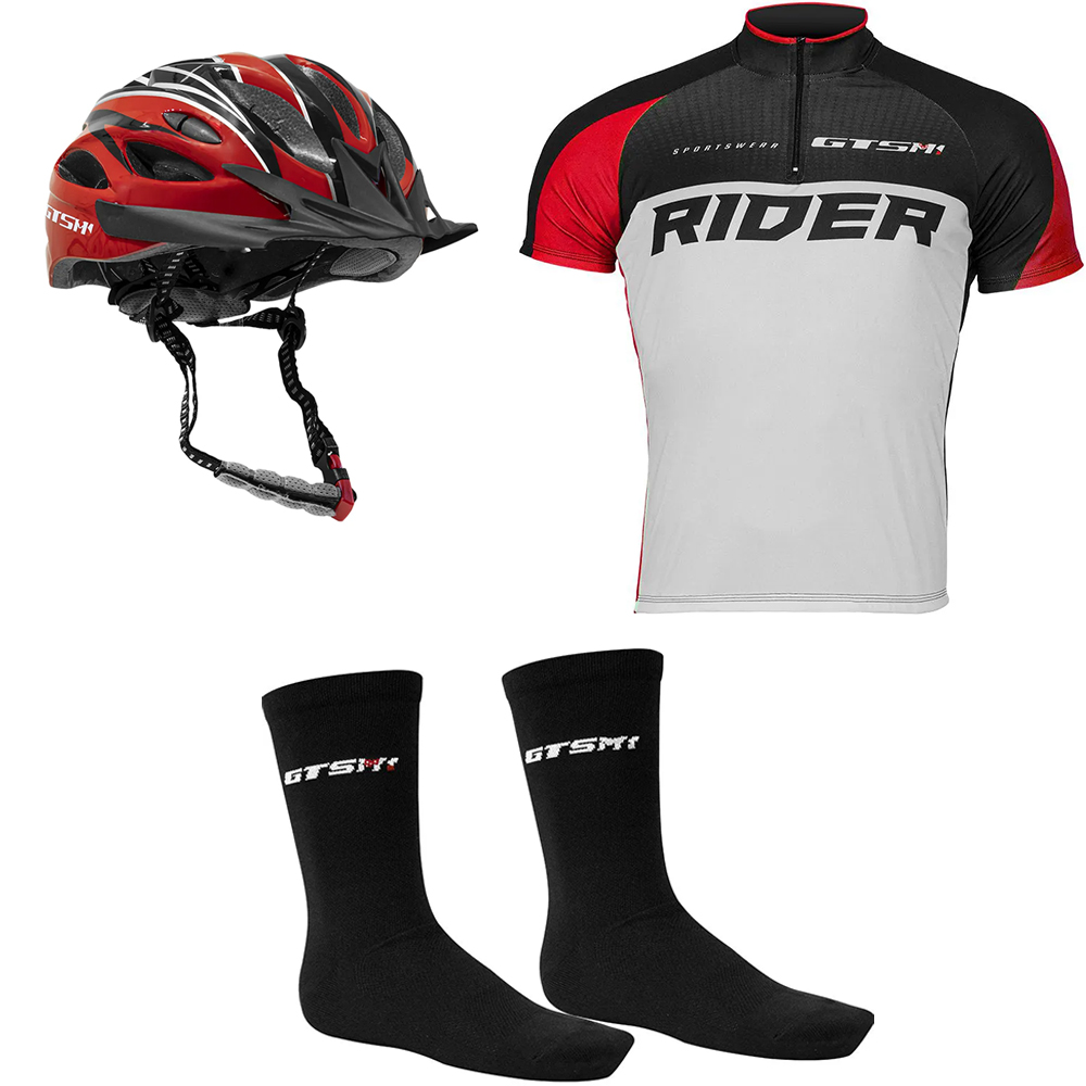 KIT BLACK 02 - CAPACETE + CAMISETA + MEIA