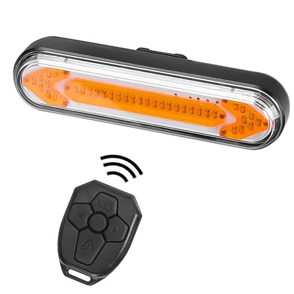 Lanterna LED Traseira Recarregável com Seta e Controle WiFi CL-8038 para Bicicleta