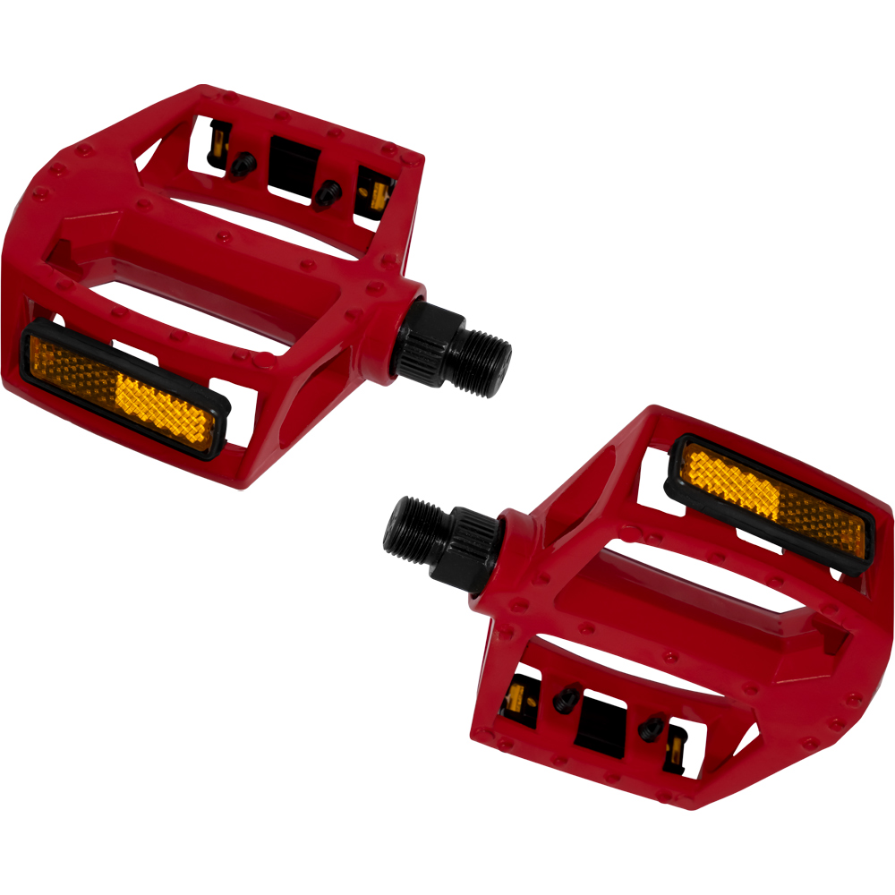 Pedal Alumínio Plataforma 9/16 Rosca Grossa e Refletor Olho de Gato
