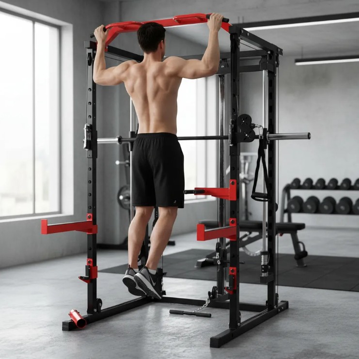 Power Rack Gaiola Multi Estação de Musculação Academia Podiumfit GM400 Smith, Crossover, 2 polias