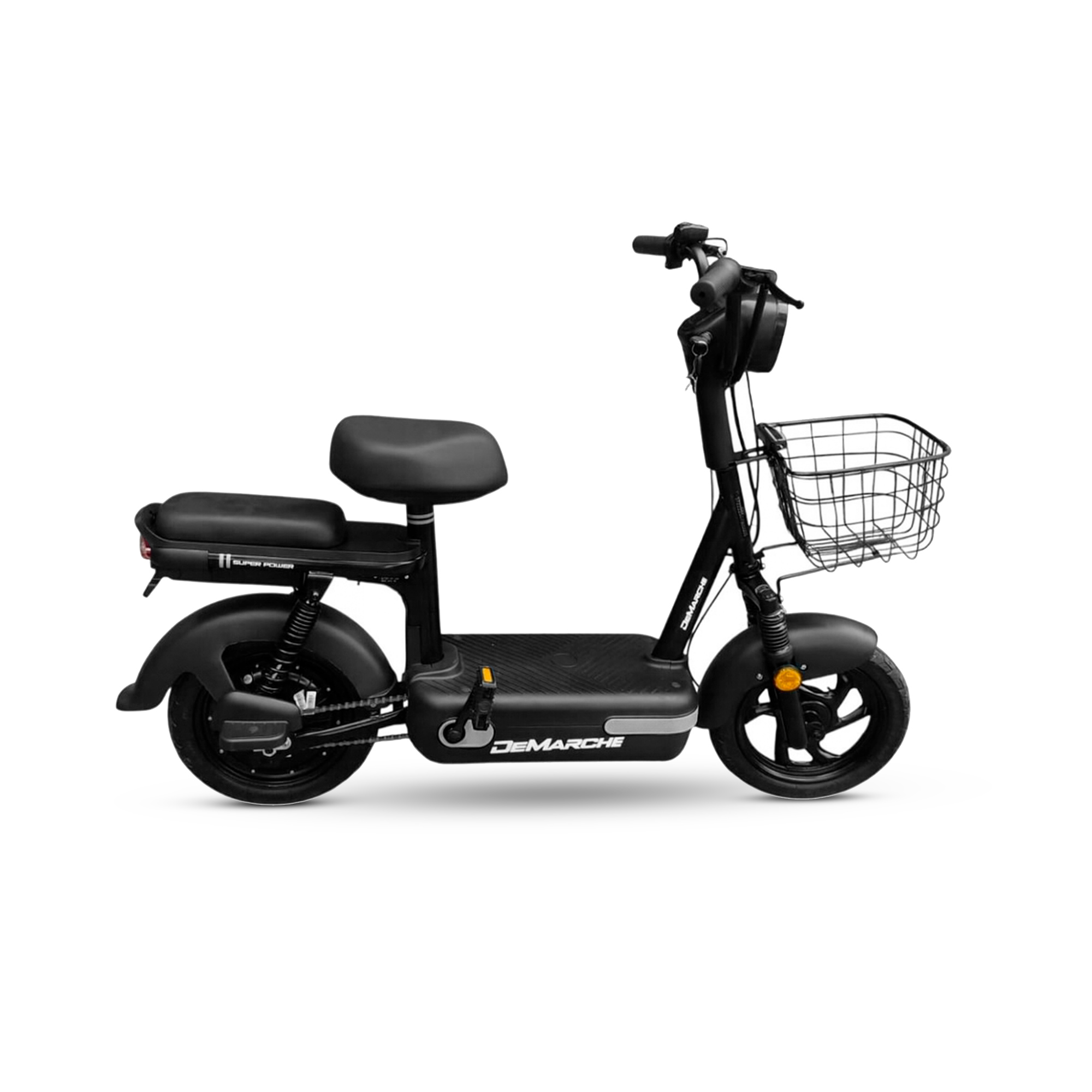 Scooter Elétrica Demarche 400W 48V 12AH com Assento Duplo e Cesto Frontal